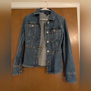 NWT White House Black Market Denim Peplum Jacket - XS